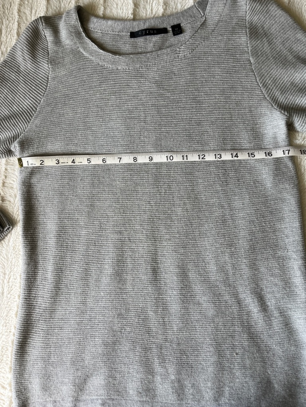 Cyrus Gray Ruffle Cuff Knit Top - Picture 3 of 5